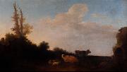 Francesco Giuseppe Casanova Cattle on pasture. Sweden oil painting artist